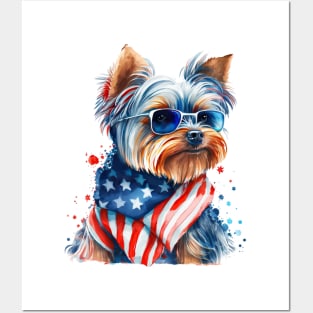 4th of July Yorkshire Terrier #5 Posters and Art